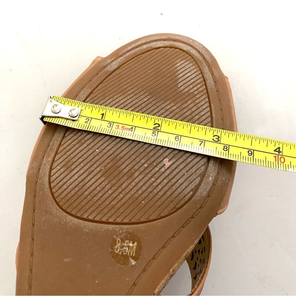 Alex Marie Brown Wedge Sandals Size 8.5M Perforated Summer Vacation - Picture 14 of 14
